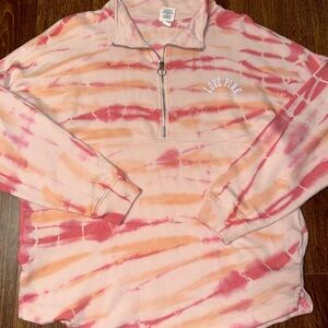 PINK Victoria's Secret Tie-Dye Sweatshirt - Pink and Orange